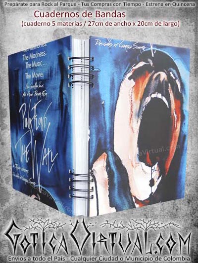 cuaderno pink floyd bandas rock escolar agendas domicilios medellin cali colombia bogota cordoba manizales