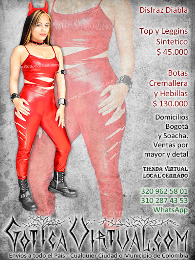 dizfras diabla sexy top leggins sintetico rojo economico halloween ventas online envios a todo cali medellin mocoa sucre