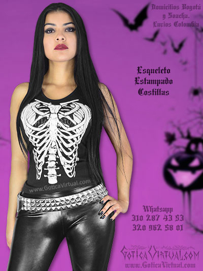 esquelto blusa negro estampado costillas huesos venta online bonito economico disfraz bogota manizales sincelejo caldas funza cucuta colombia
