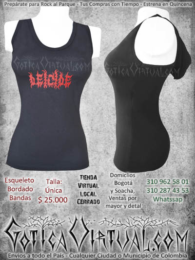 esqueleto deicide bordado algodon femenino capota bandas venta online domicilios bogota y soacha envios colombia
