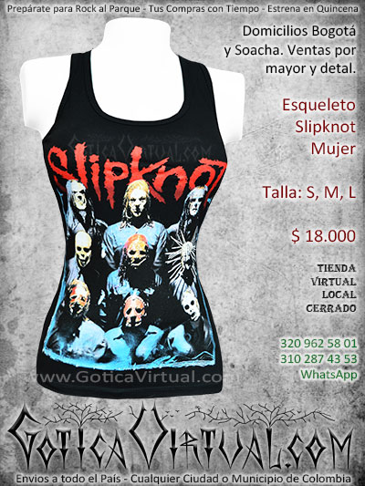 esqueleto slipknot femenino bandas venta online domicilios bogota y soacha envios colombia