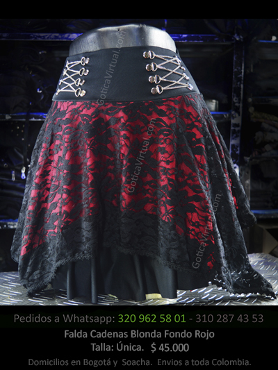 falda cadenas blonda fondo rojo bonita sexy economica tienda online rock metal bogota cauca chia mosquera pasto colombia