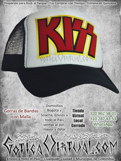 gorra kiss bandas economica malla negra venta online envios bogota cali valle meta villavicencio cauca pereira colombia