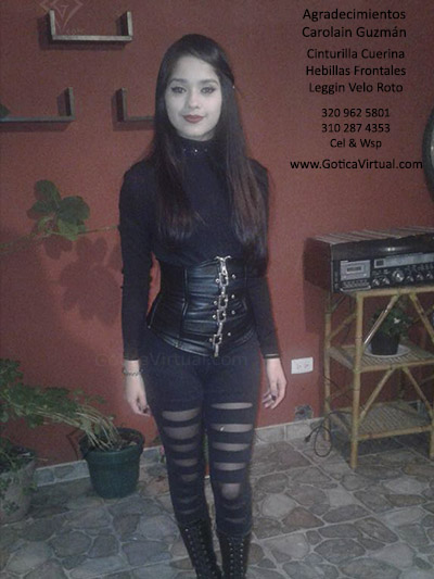 carolain guzman parra leggin velo roto cinturlla cuerina hebillas frontales ropa rockera metalera domicilios bogota soacha envios todo el pais colombia