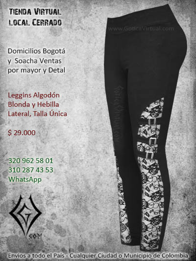 leggins algodon blonda hebillas laterales economico bonito venta online envios colombia