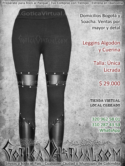 leggins algodon y cuerina taches economico venta online envios bogota cali medellin tunja santander zipaquira colombia