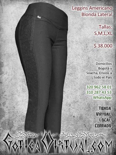leggins americano bogota drill licrado disenos blonda lateral encaje pretina ancha domicilios medellin cali tunja