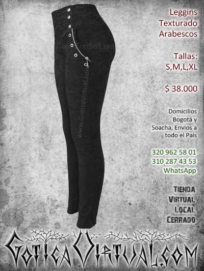 leggins arabescos cremalleras drill licrado texturado negro bogota cali barranquilla santa marta pereira domicilios