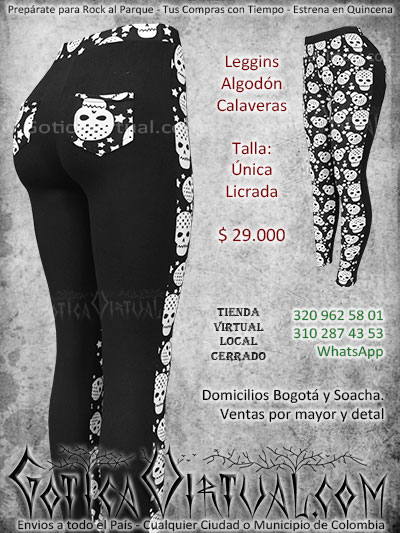 leggins algodon calaveras economico venta online envios bogota cali medellin tunja santander zipaquira colombia