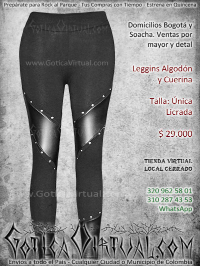 leggins algodon y cuerina taches economico venta online envios bogota cali medellin tunja santander zipaquira colombia