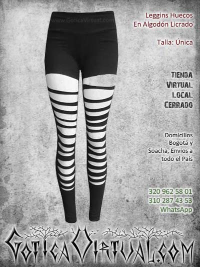 leggins huecos algodon negro metalero rockero dama femenino bogota ventas online envios todo el pais medellin cucuta narino neiva manizales colombia