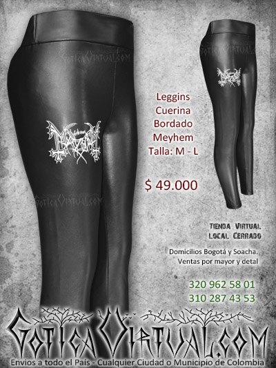 leggins cuerina dama chica bandas bordados mayhem tienda online medellin cali tolima caldas colombia