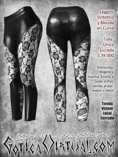 leggins velo sintetico negro oscuro rockero metalero gotico barato economico mujer dama bodega prendas cali popayan huila cauca cartagena colombia