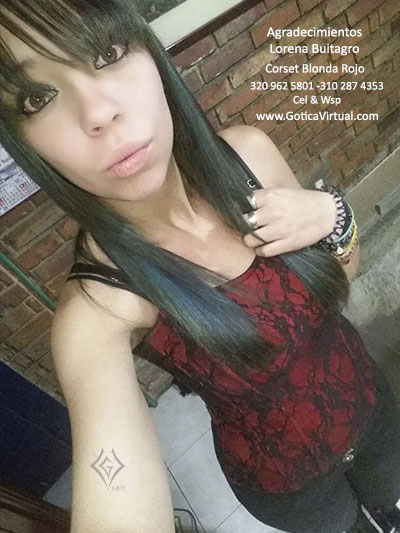 lorena buitrago corset blonda rojo chicas rockeras metaleras ropa rockera domicilios bogota soacha envios todo el pais colombia