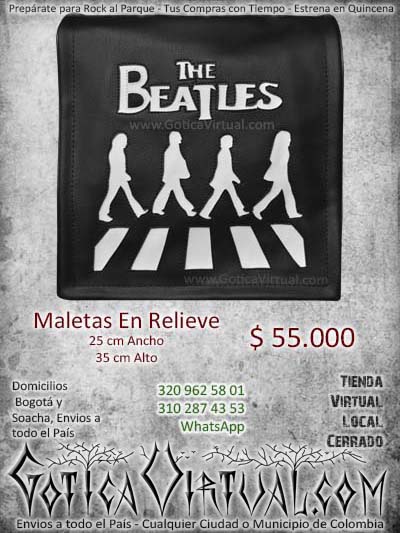 Bolso repujado the beatles relieve stencil economico envios medellin cali manizales pasto armenia pereira narino colombia