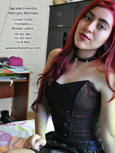 manuela restrepo corset cintas frontales blonda lateral ropa rockera metalera domicilios bogota soacha envios todo el pais colombia