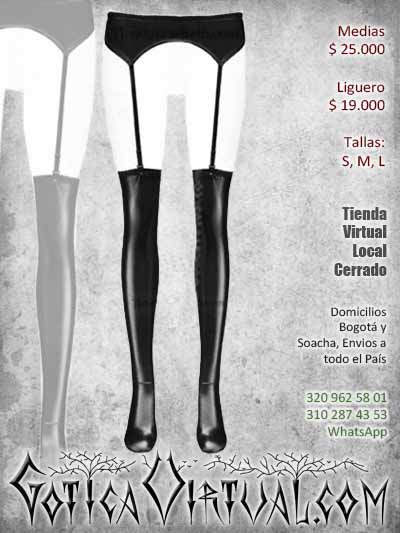 medias liguero negras cuerina cuero sintetico pvc mujer femenina ventas online envios a todo el pais cundinamarca cucuta mocoa cauca monteria cordoba valledupar villavicencio colombia