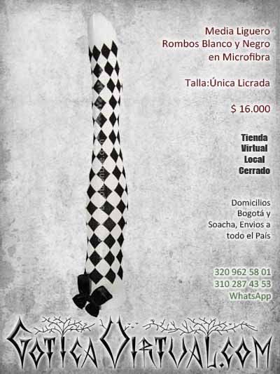 medias liguero rombo negros con blanco economicas bogota ventas online envios a todo el pais cali medellin cauca neiva rioacha cucuta mocoa risaralda colombia