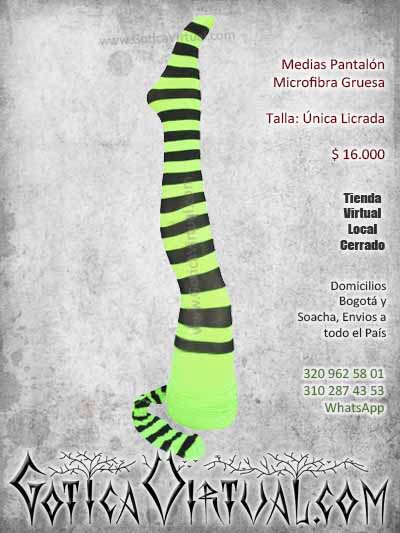 medias pantalon rayas negro con verde halloween disfraz ventas online envios a todo el pais colombia cali cauca monteria sucre valledupar tolima ibague yopal