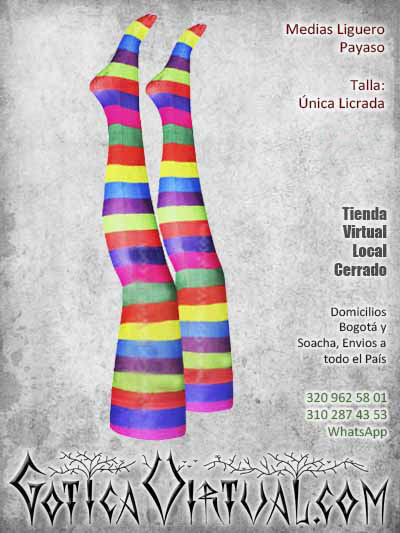 medias payaso liguero disfraz bogota colores hermosas bonita economicas ventas online envios a todo el pais medellin monteria cali cucuta cauca villavicencio colombia
