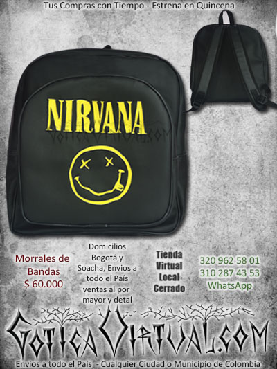 maleta morral economica bandas relieve nirvana envios bogota cali medellin cucuta villavicencio monteria yopal sucre colombia