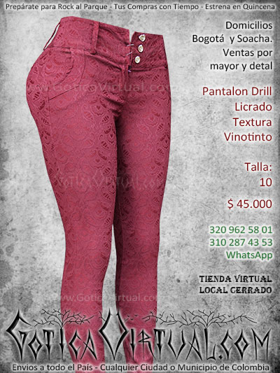 pantalon textura blonda vinotinto economico bonito boutique envios armenia cauca quindio medellin colombia