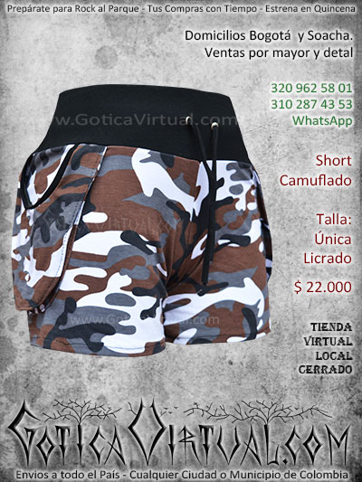 short camuflado manchas economico bonito venta online envios bogota armenia cali tunja santander cucuta colombia