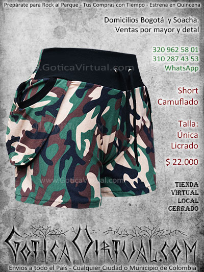 short camuflado manchas economico bonito venta online envios bogota armenia cali tunja santander cucuta colombia