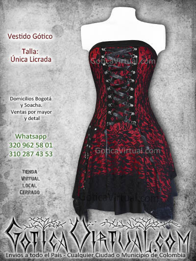 vestido gotico cintas bogota rojo blonda gothic dark clan metaleros rock colombia restrepo soacha venecia chia chapinero ipiales panama sur norte