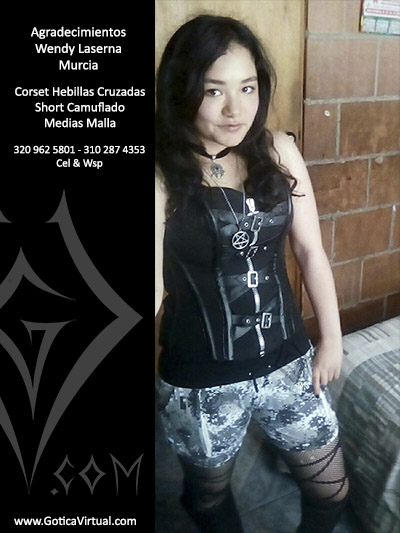 wendy murcia laserna short camuflado medias malla corset hebillas cruzadas domicilios bogota soacha envios todo el pais colombia