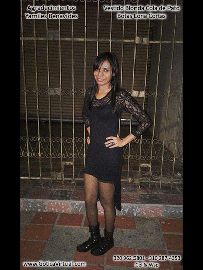 yamiles benavides vestido cola pato botas lonas cortas ropa rockera metalera domicilios bogota soacha envios todo el pais colombia zipaquira tunja sopo medellin cartagena