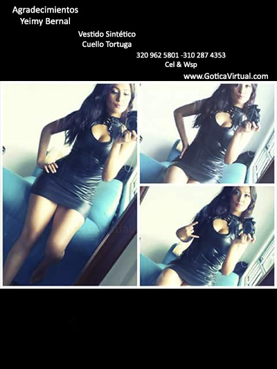 yeimy bernal vestido cuello tortuga sintetico ropa rockera metalera accesorios domicilios bogota soacha chapinero usme tunal envios todo el pais colombia