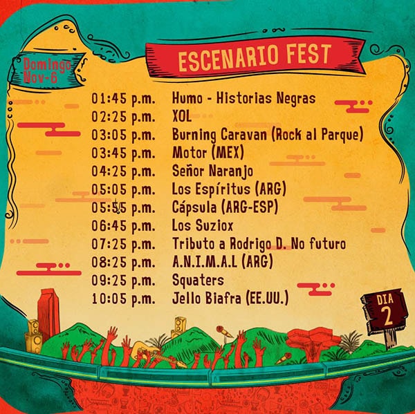festival altavoz dia 2 domingo programacion ciudad medellin lugar aeroparque juan pablo II noviembre humo historias negras jello biafra animal los suziox squaters capsula eventos metalzone