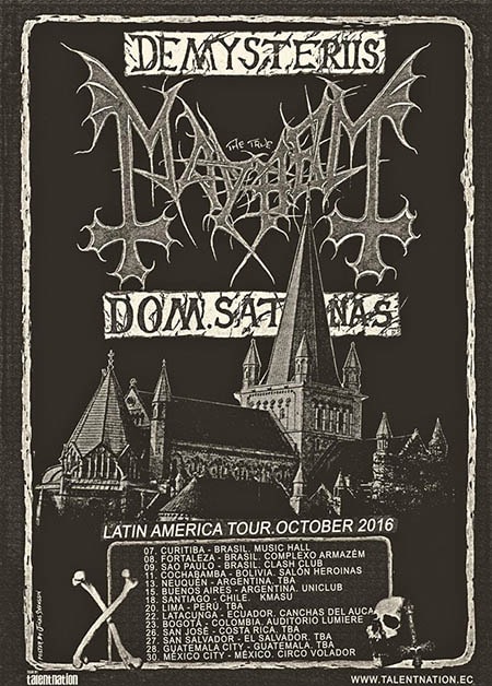 mayhem concierto bogota colombia revolution bar octubre domingo black metal banda internacional noruega eventos metalzone