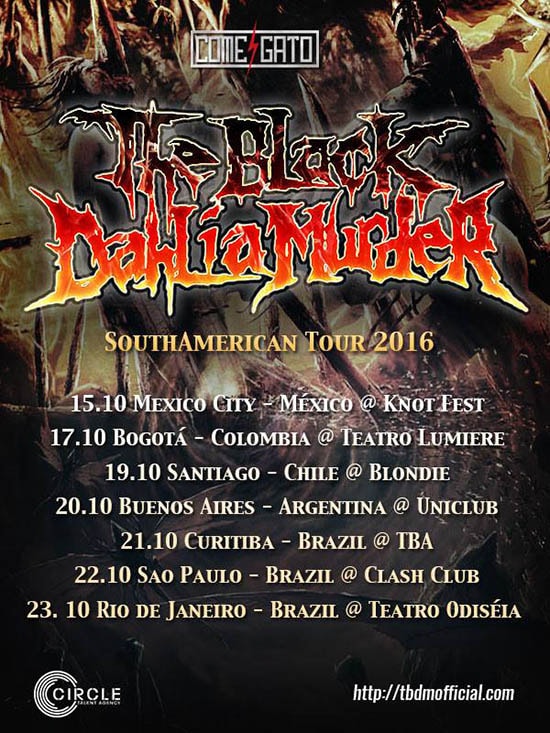 black dahlia murder concierto bogota colombia teatro lumiere octubre lunes melodic death metal banda internacional estados unidos eventos metalzone